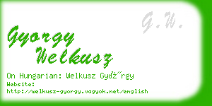 gyorgy welkusz business card